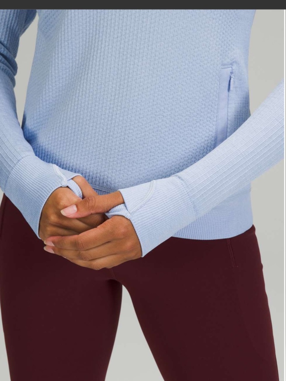 Lululemon Athletica Light Blue Engineered Warmth Half Zip - Picture 3 of 10